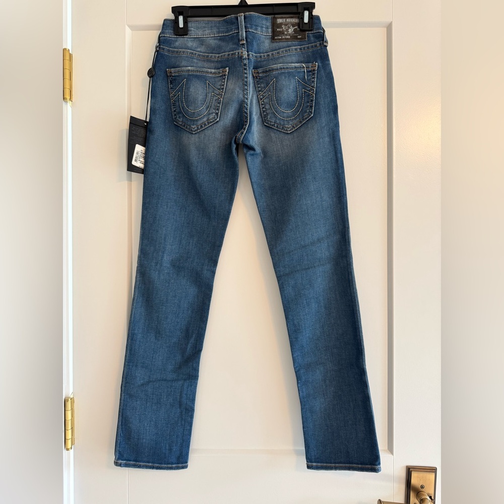 NWT! True Religion Victoria Mid Rise Skinny Leg Jeans, Sz 25 - Picture 2 of 11
